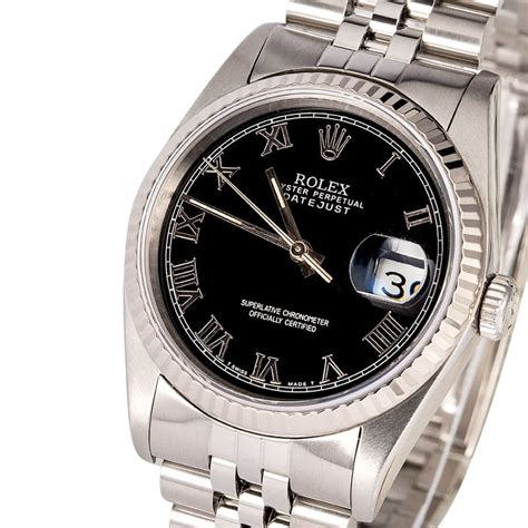 rolex datejust 16234 black roman diial new cost|rolex 16234 for sale.